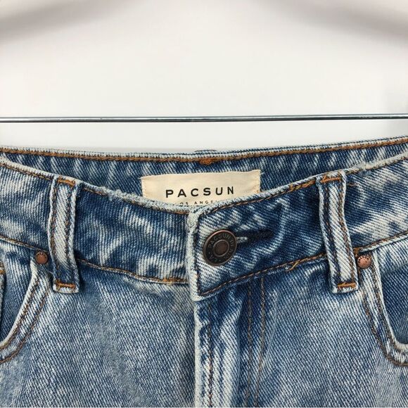 Pacsun Womens Denim Mini Skirt Destructed Size 26 - Picture 2 of 7